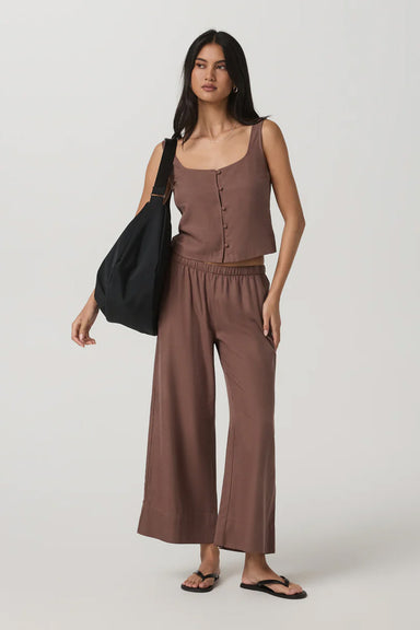 vuori trestles twill wideleg pant sable