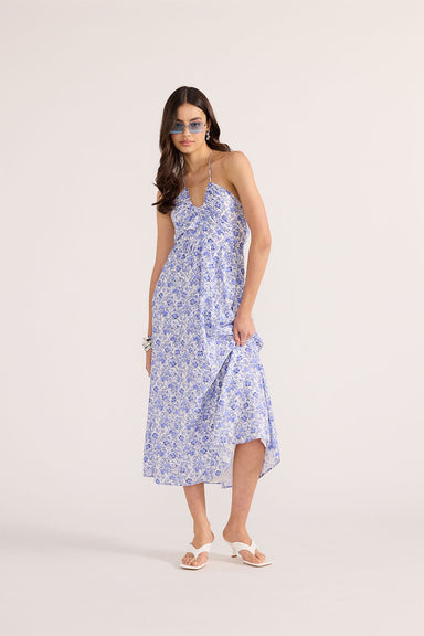 Mink Pink - Evelyn Halter Midi Dress - Blue Floral