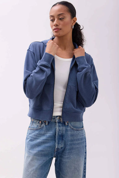 Richer Poorer - Recycled Fleece Zip Hoodie - Mineral Moonlit Ocean - Profile