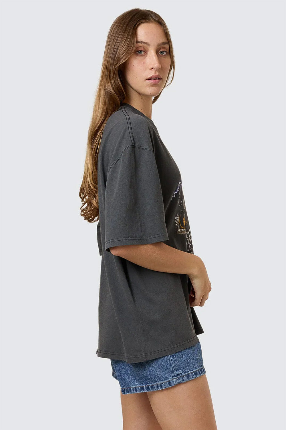 Thrills - Flight Risk Oversized Tee - Merch Black - Side