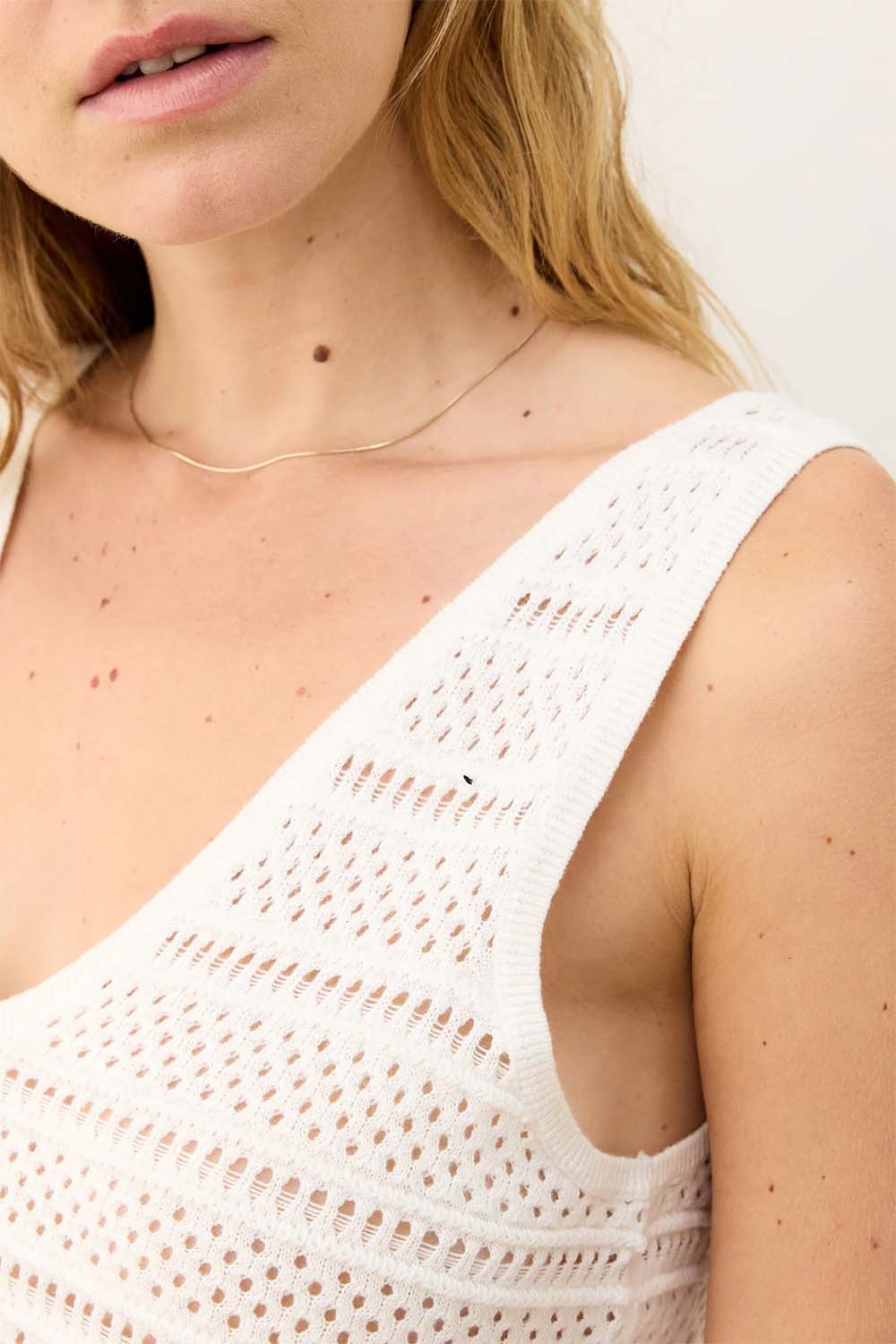Marine Layer - Finley Sweater Tank - White - Detail