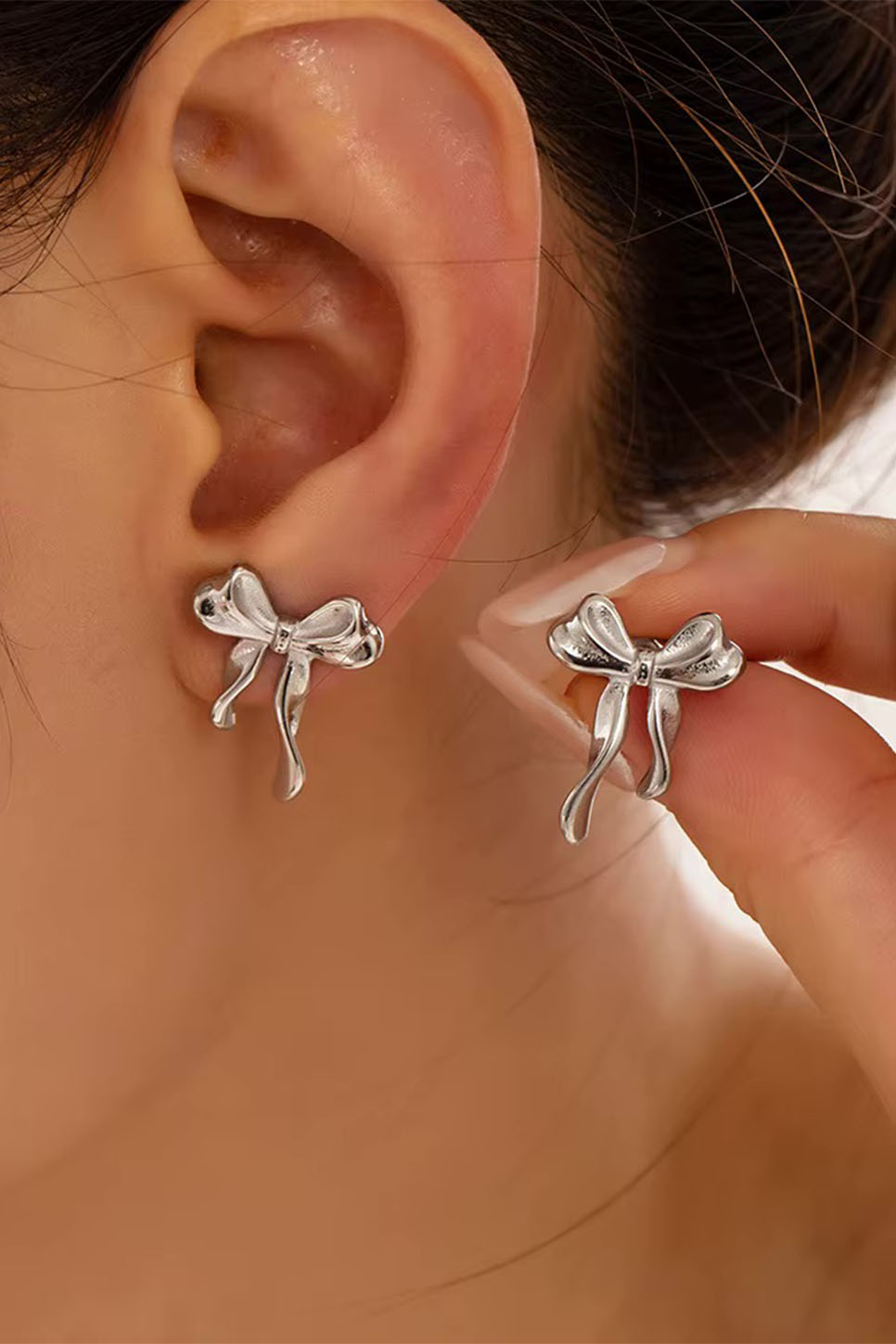 Pearl of the West - Cindy Bow Studs - Stainless Steel - Model