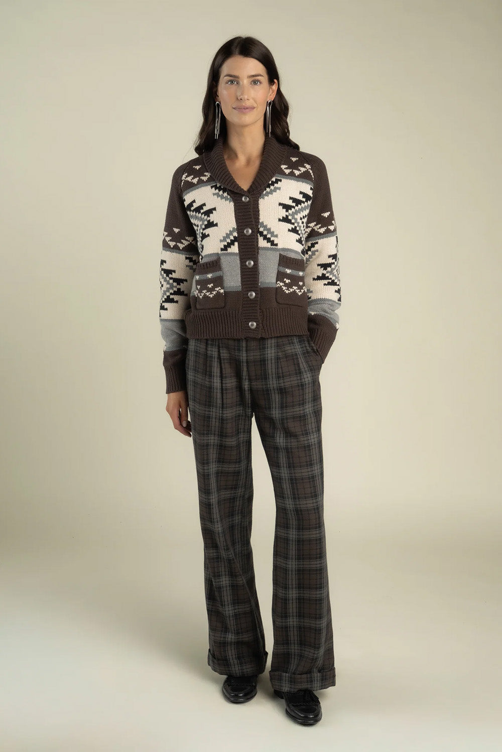 Sendero - Cimarron Cardigan - Brown/Blue - Styled