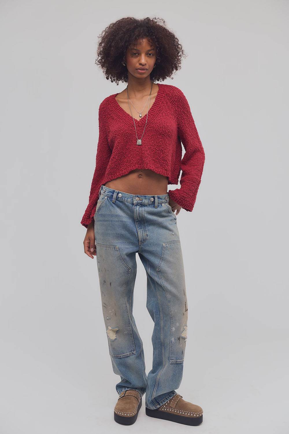 Free People - Heartland Pullover - Richest Red - Front