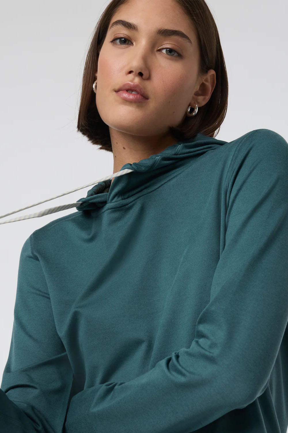 Vuori - Halo Essential Hoodie - Moss Heather - Detail