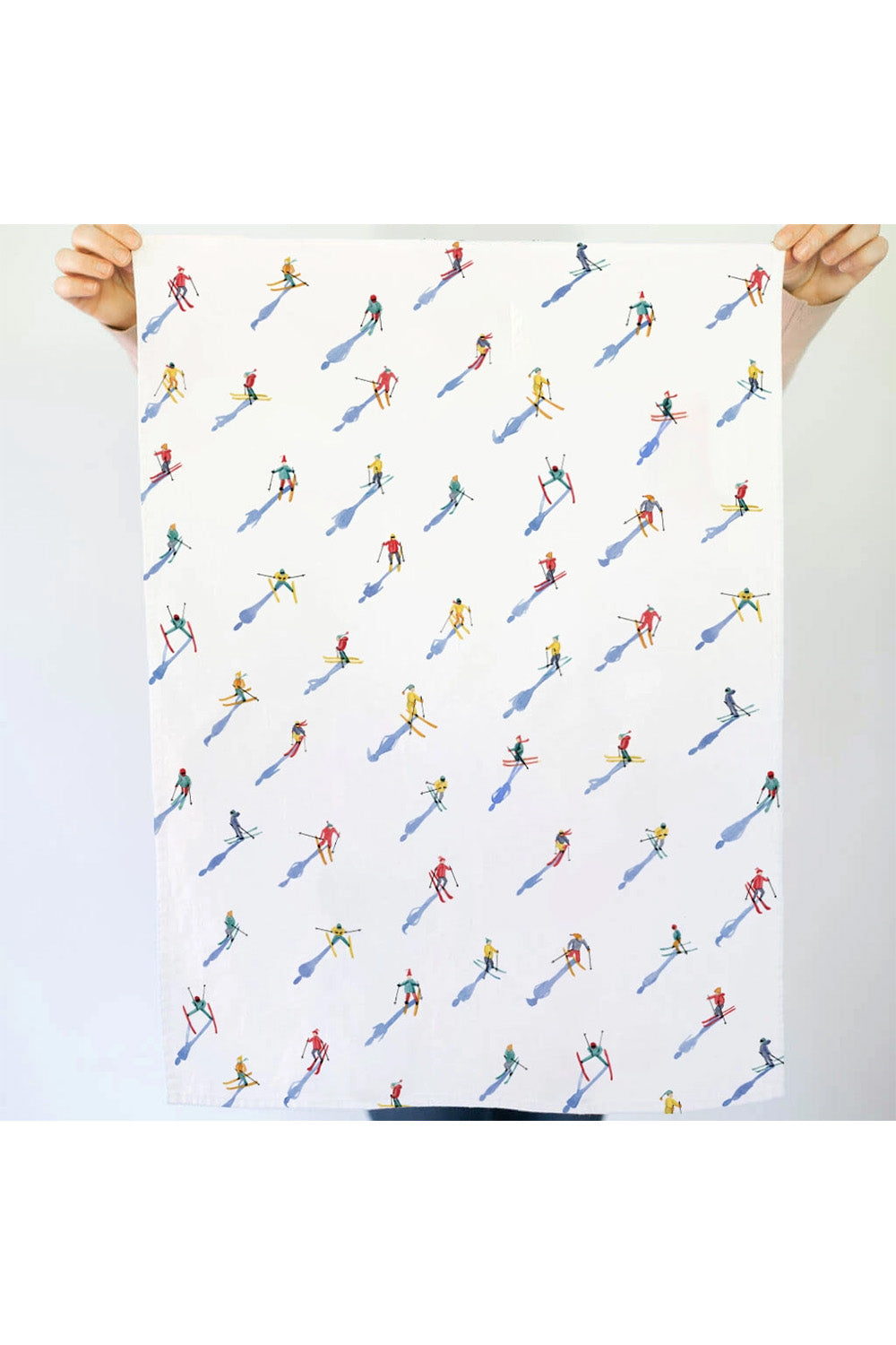 Watercolor Wednesday - Skiers Tea Towel - Open