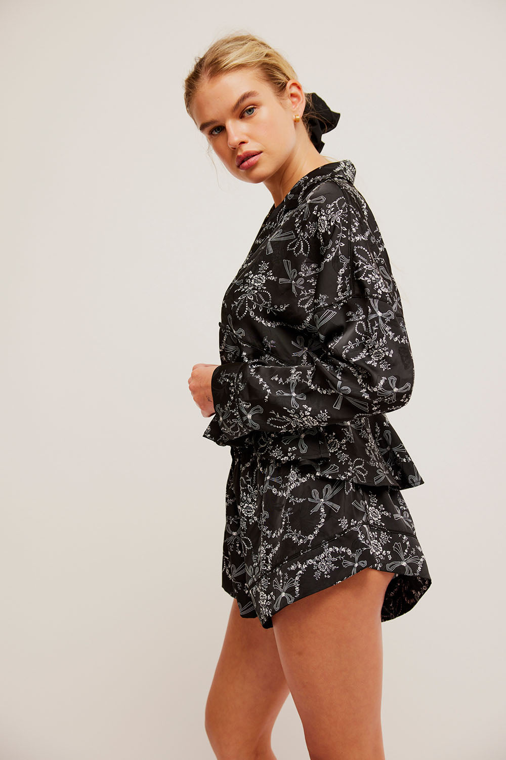 Free People - Beauty Sleep PJ Set - Black Combo - Side