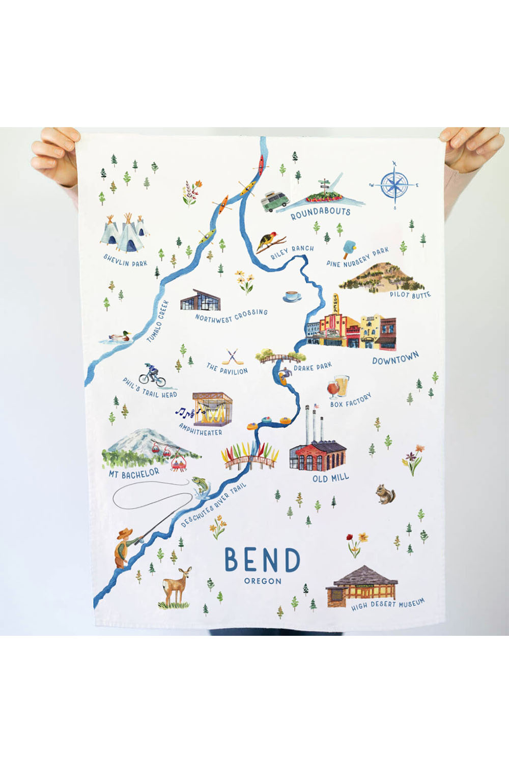 watercolor-wednesday-bend-oregon-tea-towel-open