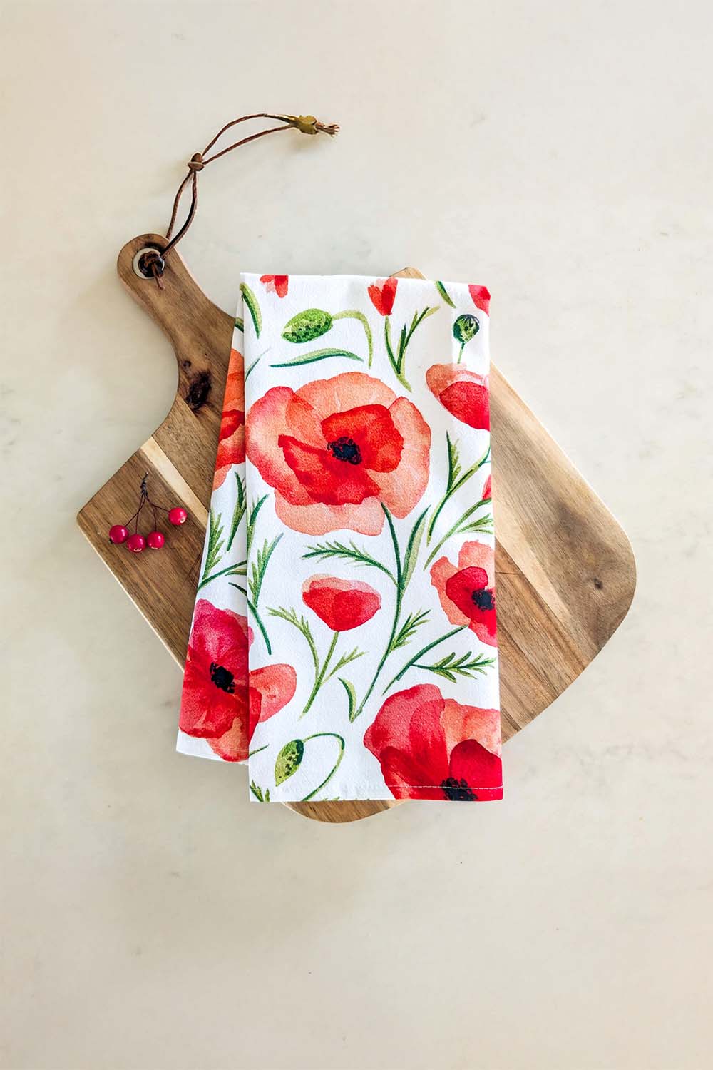 watercolor-wednesday-red-poppy-tea-towel