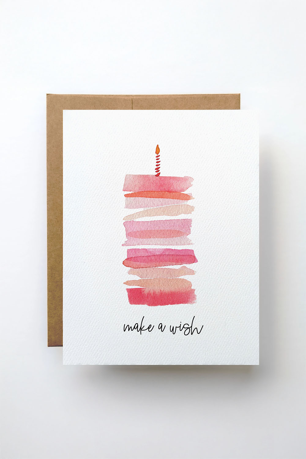 Watercolor Wednesday - Pink Cake Card