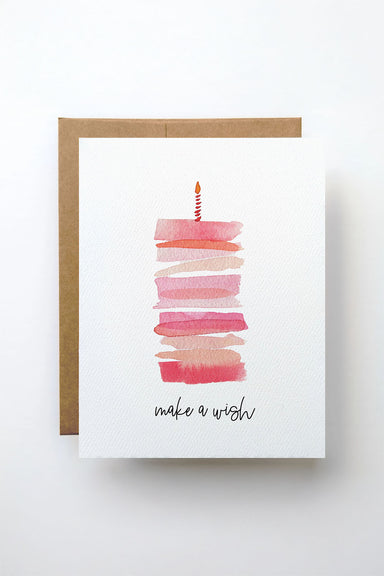 Watercolor Wednesday - Pink Cake Card