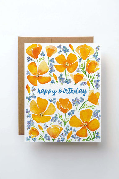 Watercolor Wednesday - Wildflower Bday Card