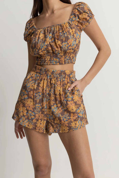 Rhythm - Oasis Floral Short - Chocolate - Front