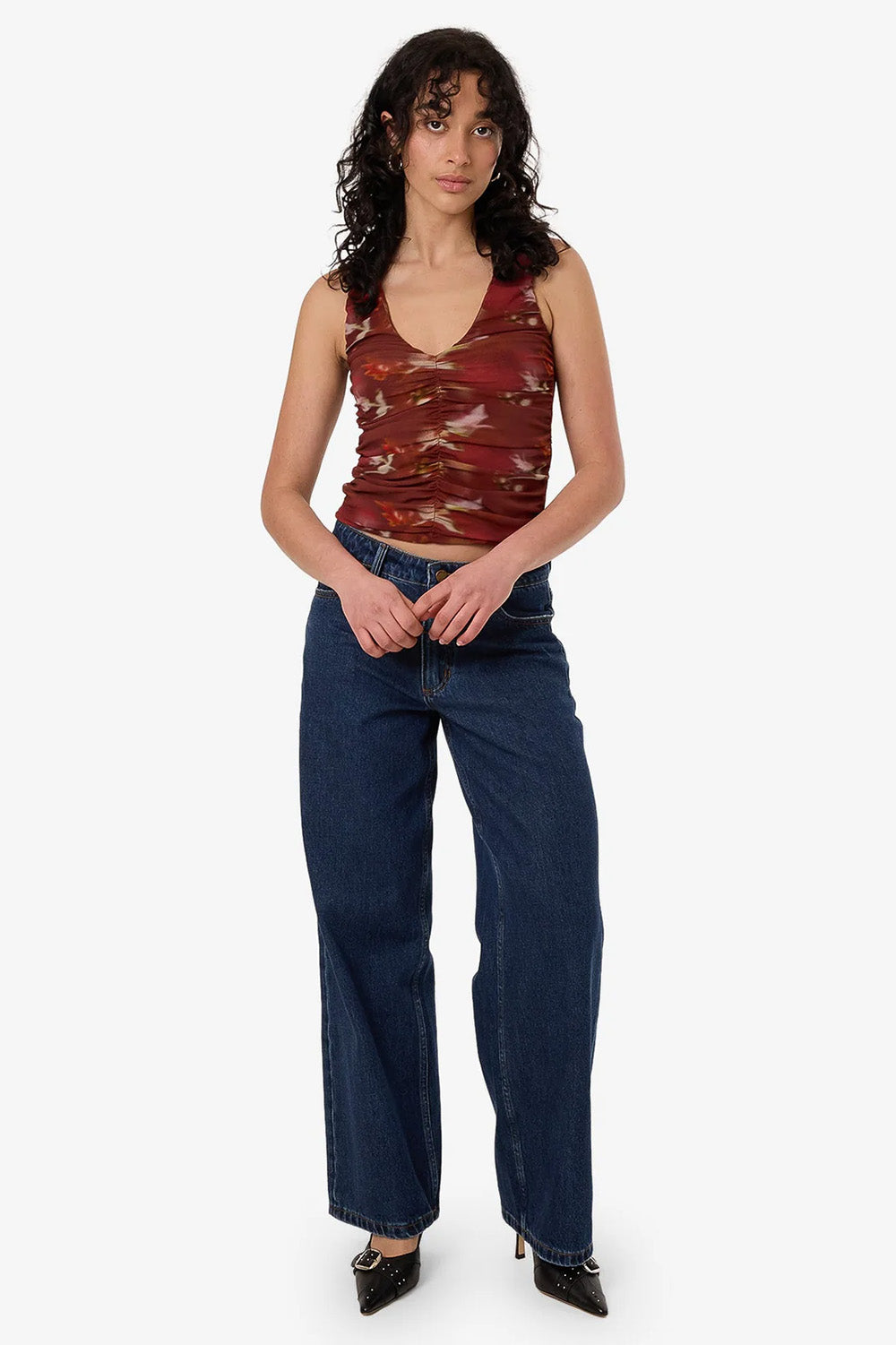 Thrills - Rhapsody Floral Top - Cabernet