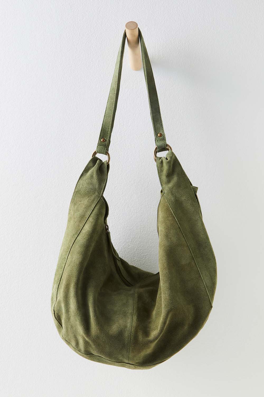 Free People - Roma Suede Tote - Olive Moss