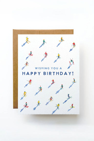 Watercolor Wednesday - Skiing Birthday Card - Wishing You A Happy Birthday