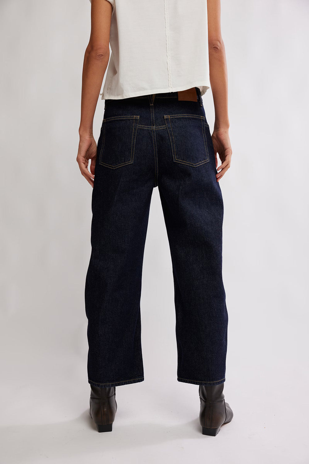 Free People - Deep Trance Dropped BF Jeans - Rinse - Back