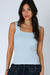 Niki Biki - Lace Textured Square Top - Breezy Blue - Front