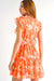Reset by Jane - Peyton Mini Dress - Vivid Orange Floral - Back