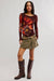 Free People - Lilly Printed Long Sleeve - Cocoa Combo - Full Body