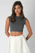 Nikibiki - Exposed Seam Crop Top - Black Pearl - Front