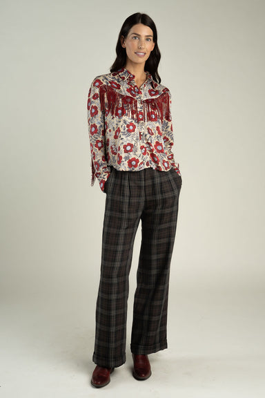 Sendero - Sundown Western Trouser - Charcoal Plaid - Front