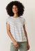 Marine Layer - Stripe Swing Crew Tee - White/Navy Stripe - Front