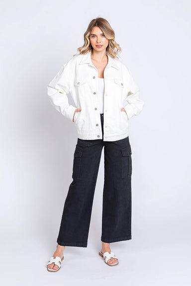 Letter to Juliet - Oversized Denim Jacket - White - Front