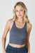 NikiBiki - Ribbed Easy Crop Top - Blue Shadow