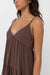 Rhythm - Classic Tiered Midi Dress - Chocolate - Detail