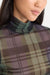 Good American - The Mesh Turtleneck - Navy Green Plaid - Detail