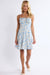 Sage the Label - Garden Delights Mini Dress - Light Blue Ivory - Front