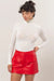 Double Zero - Basic LS Turtleneck Top - Cream - Front