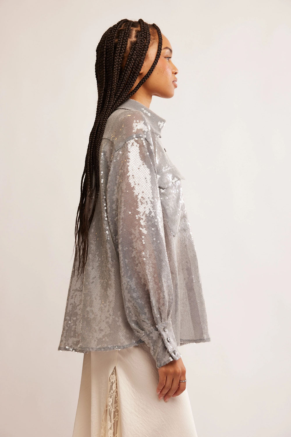 Free People - Disco Margartia Buttondown - Rocket - Side