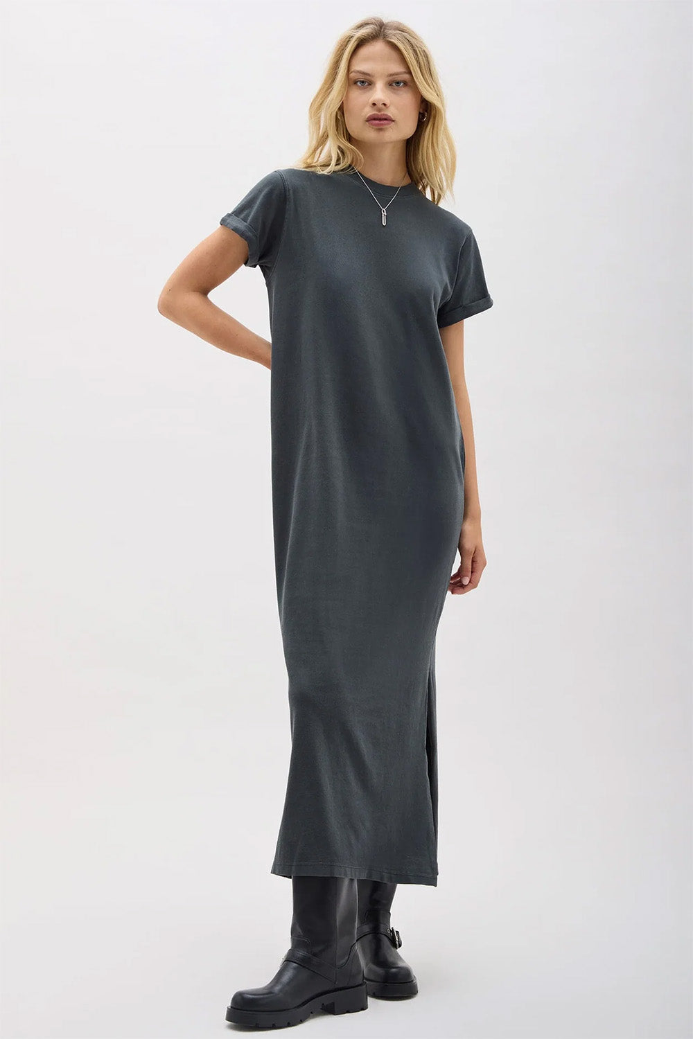 Richer Poorer - Relaxed Tee Dress - Stretch Limo - Front