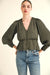 Reset by Jane - Jazmine Button Up Blouse - Olive - Front