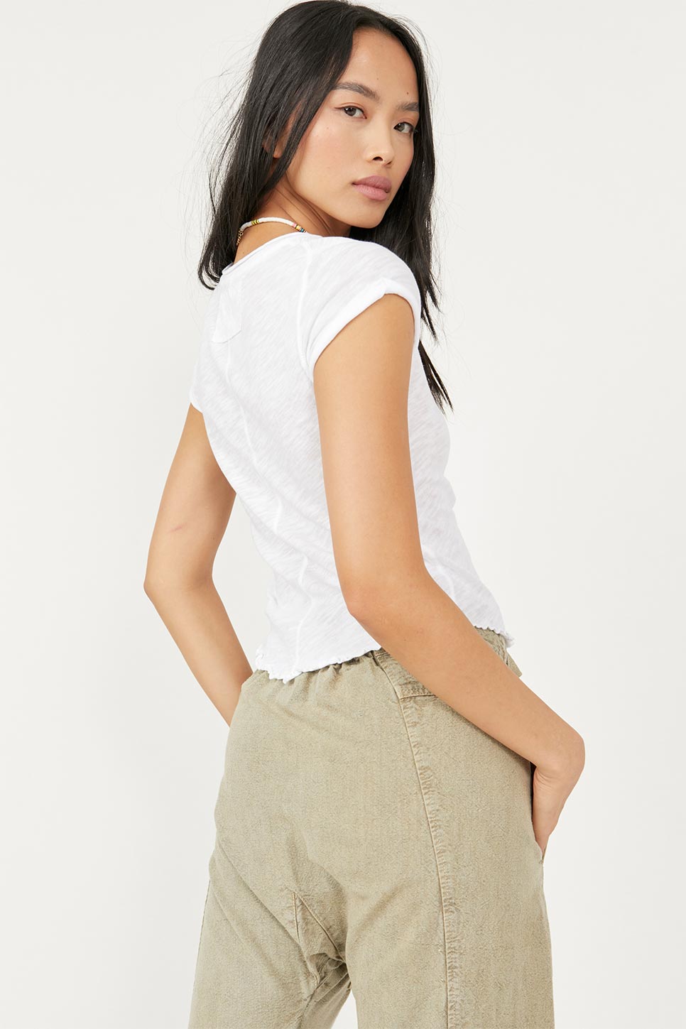 Free People - Be My Baby Tee - White - Back