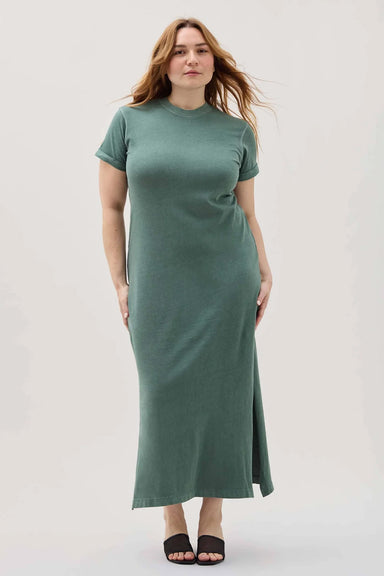 Richer Poorer - Relaxed Tee Dress - Sage Leaf - Front