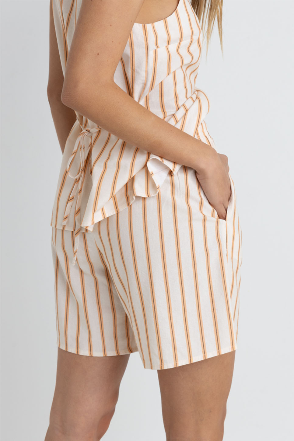 Rhythm - Tide Stripe Longline Short - Natural - Back