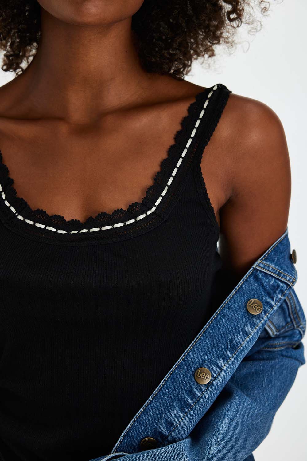 Free People - Only You Tank - Black - Detail