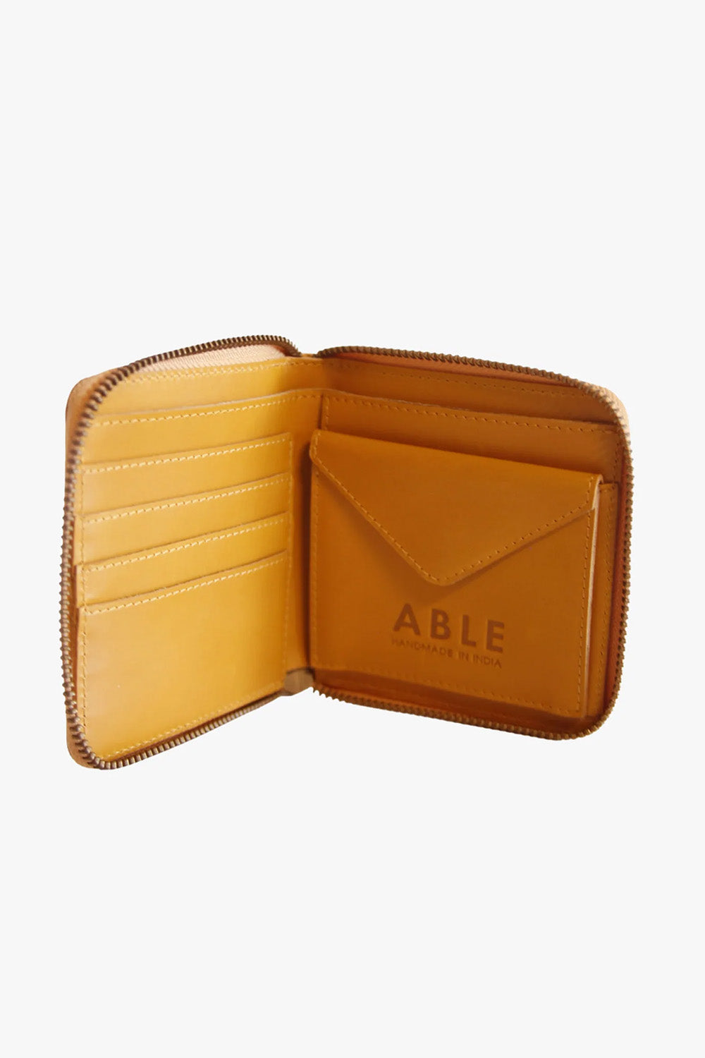 Able - Small Zip Around Wallet - Cognac - Inside