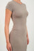 Double Zero - Jersey SS Bodycon Maxi Dress - Ash - Detail