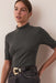 Marine Layer - Lexi Rib Mock Neck Top - Green Gables - Profile