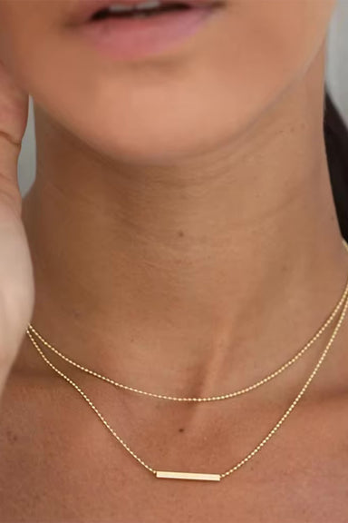 Pearl of the West - Tia Double Bead Necklace - GP Stainless - Model