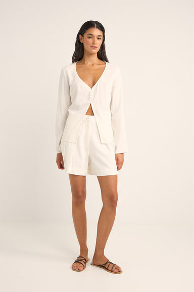 Rhythm - Kayla Long Sleeve Top - White