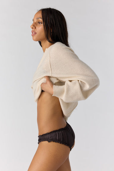 Free People - Sleigh All Day Scrunch Undie - Deep Fudge - Side