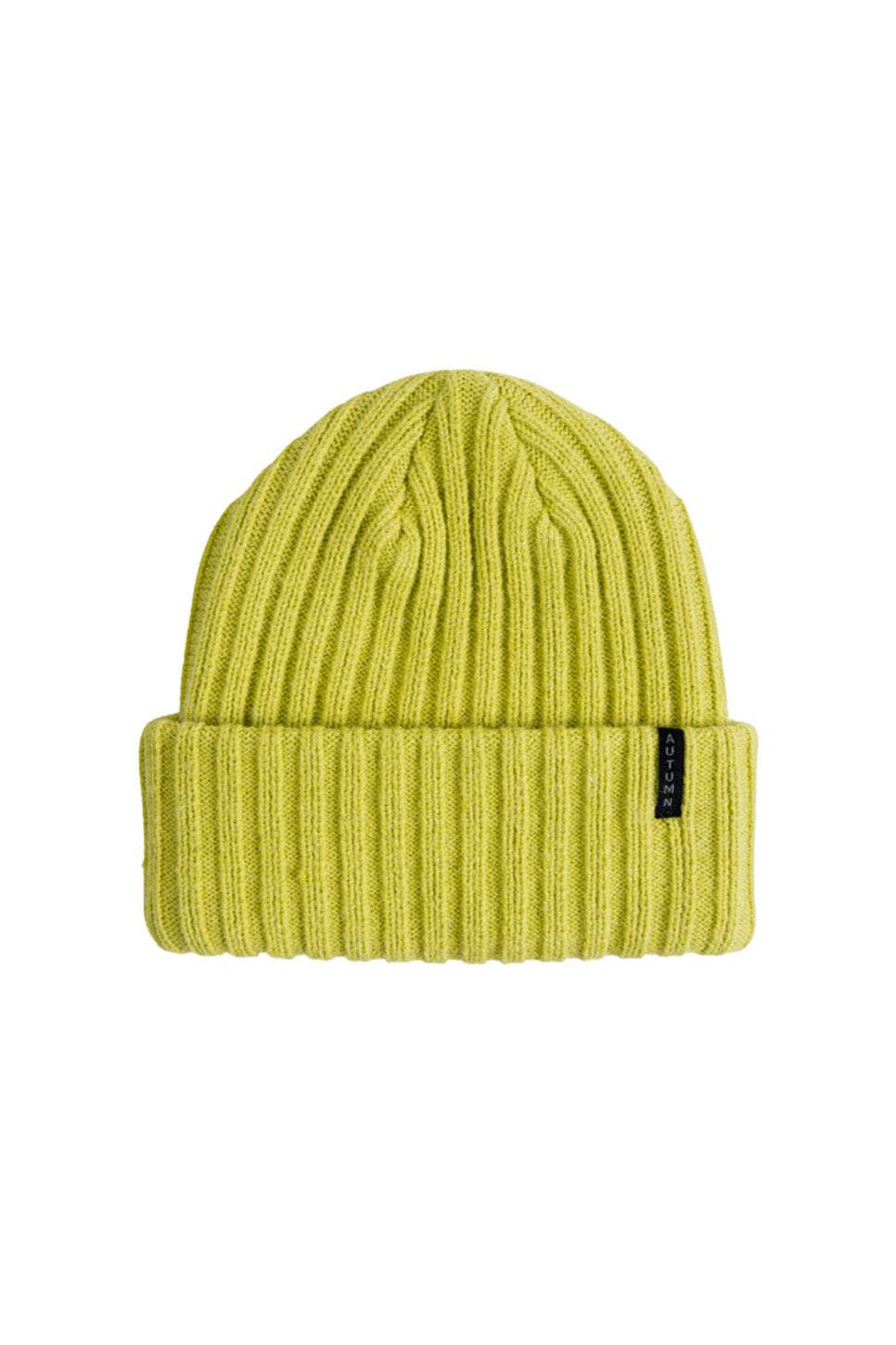 Autumn - Wide Wale Beanie - Chartreuse - Front