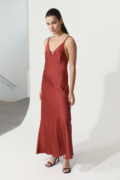 Deluc - Siena Dress - Reddish Brown - Profile