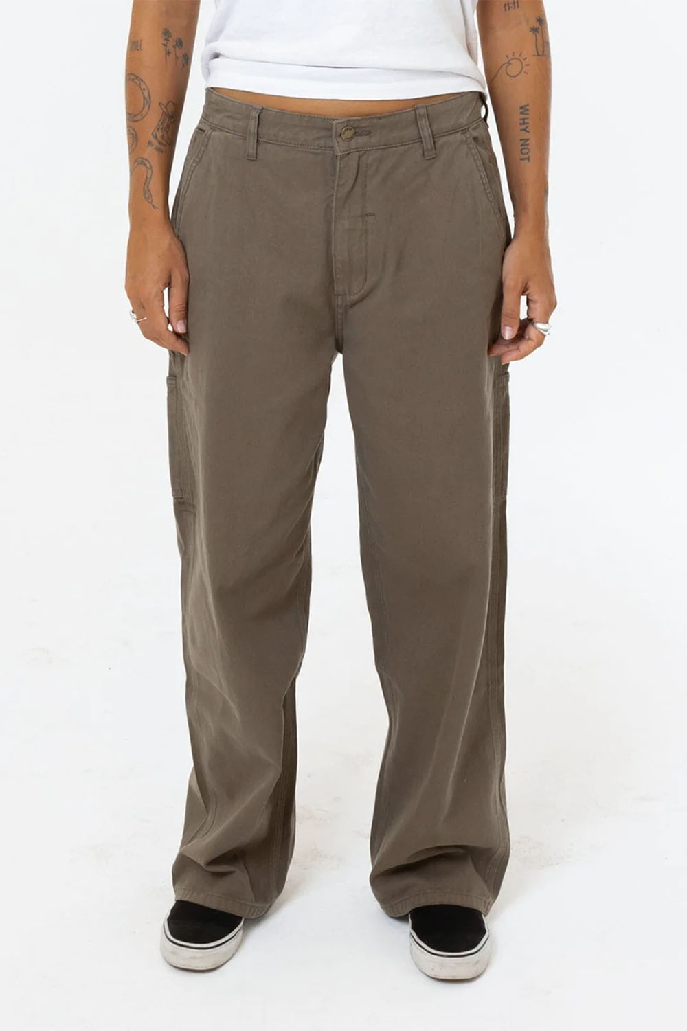 Thrills - Slouch Carpenter Twill Pant - Desert - Front