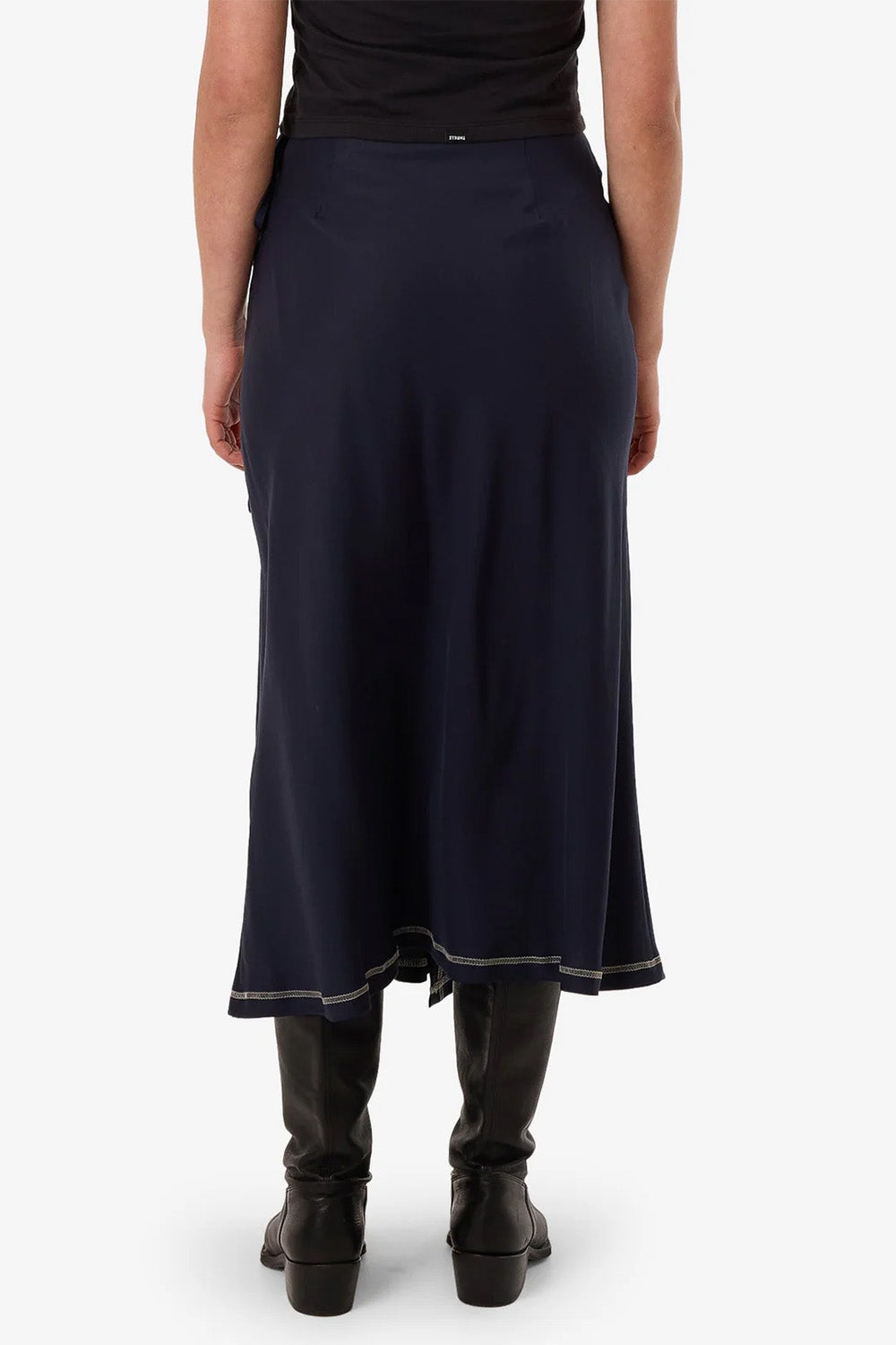 Thrills - Contour Midi Skirt - Peacoat - Back